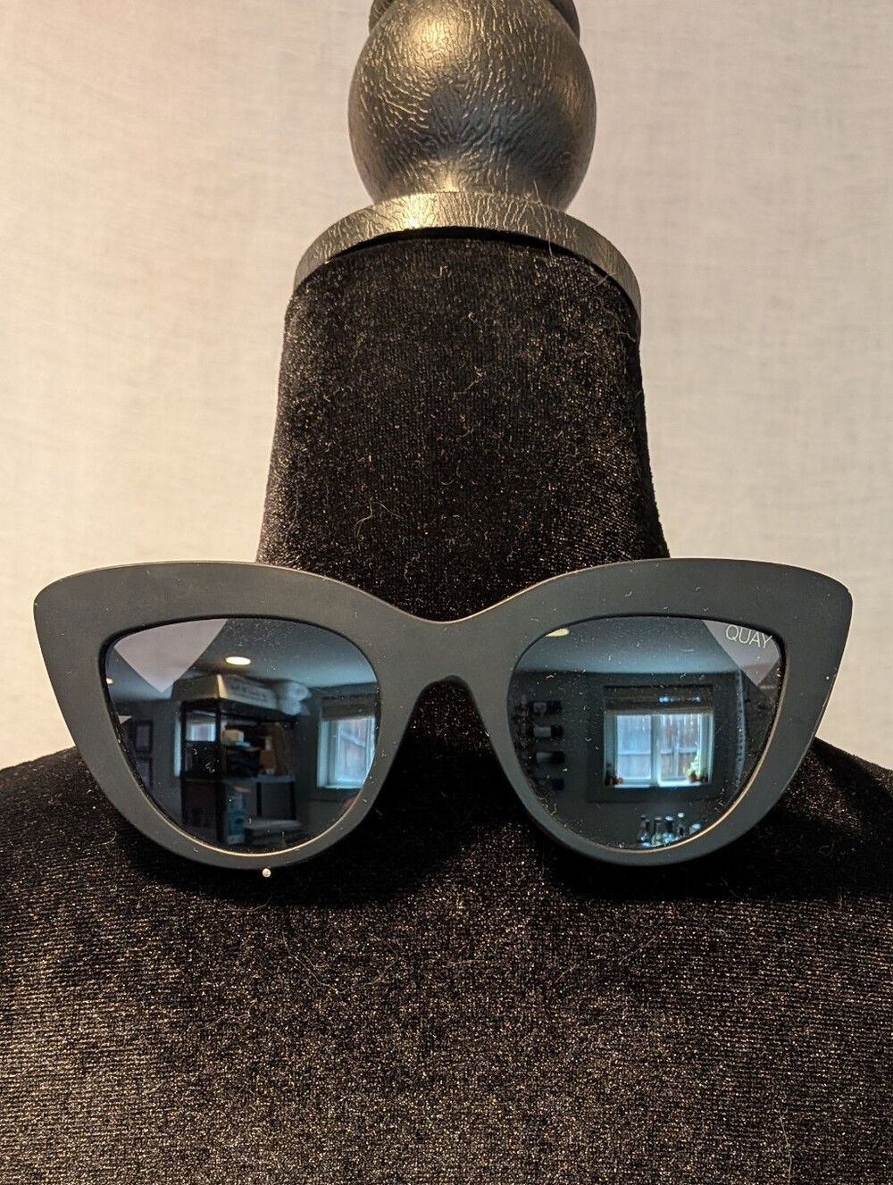 Quay Australia Kitti Cat 125 Black Cat-Eye Sunglasses with Dark Lenses